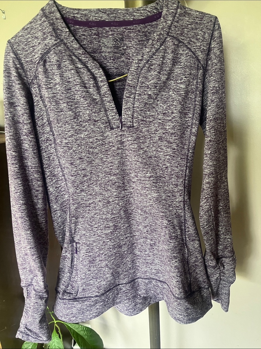 Outdoor Research Heathered Purple V‑Notch Pullover Hoodie -Melody